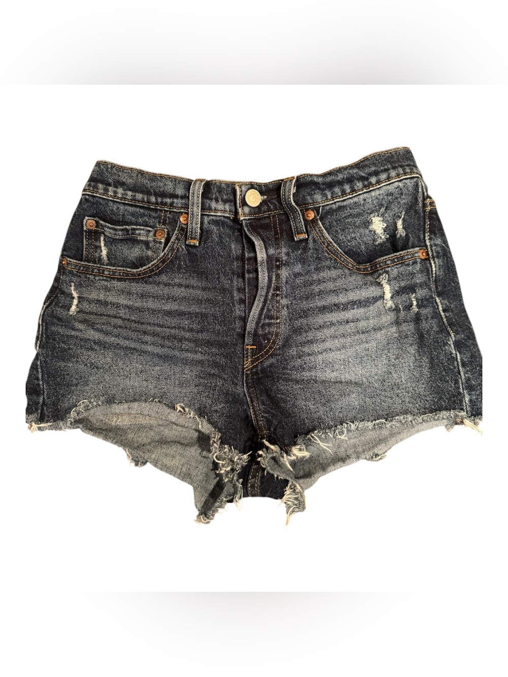 Levi’s 501 High‑Rise Distressed Denim Shorts W26 Like New